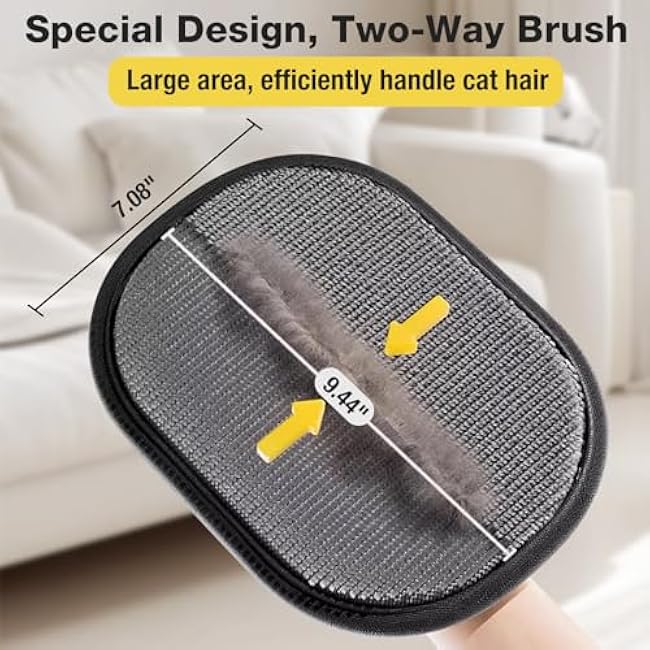 Pet Hair Removal Glove - 2025 Upgraded Electrostatic Pet Hair Remover, Cat & Dog Hair Remover Tool for Couch, Furniture, Carpet, Car Seat, Clothing, Reusable Double Sided Cat Grooming Gloves-xUr9BDdO