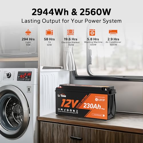 Image of Litime 2 Packs 12V 230Ah Deep Cycle LiFePO4 Battery for RV, Travel Trailer