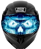 Skull Visor Tint Decal Graphic Sticker Helmet Fits: Icon Shoei Bell HJC Scorpion AGV V2 (V32 Skull Flames)