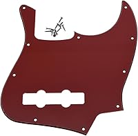 Vista 27 de KAISH 4 String J Bass Style Pickguard Bass Pick Guard Scratch Plate para USA/México Jazz J Bass Negro/Blanco Grid