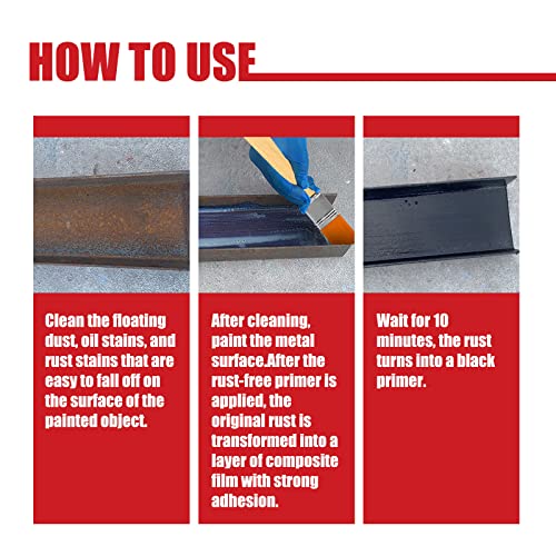 Water-Based Metal Rust Remover Metal Rust Remover Multi-Purpose Anti-Rust Rust Remover Repair And Protection Suitable For Car Chassis Rust Removal Universal Rust Removal Conversion Tape Brush (1 Pack) #TOP6