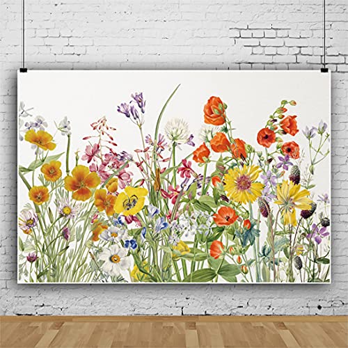 Laeacco fondo floral acuarela 7x5ft