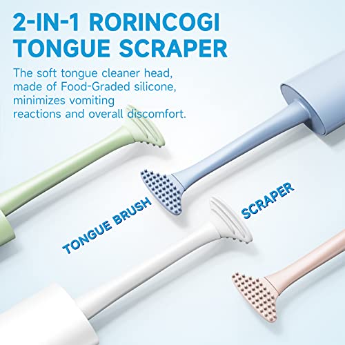 𝟒 𝐏𝐀𝐂𝐊 𝐓𝐨𝐧𝐠𝐮𝐞 𝐒𝐜𝐫𝐚𝐩𝐞𝐫 𝐂𝐥𝐞𝐚𝐧𝐞𝐫, Tongue Brush Scrapers With Travel Handy Case For Adults, Kids, Children, Healthy Oral Care, Easy To Use, Solft Help Fight Bad Breath #TOP1