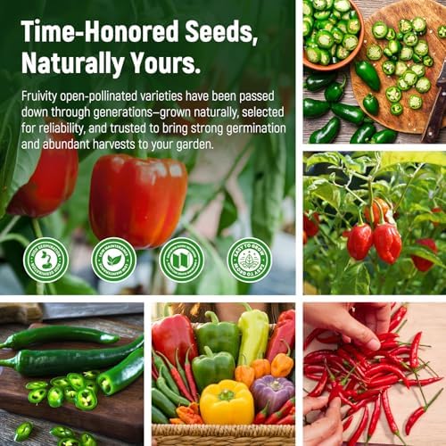 15 Sweet & Hot Peppers Seeds Variety Pack Jalapeño, Serrano, Cayenne, Bell, Habanero, Cubanelle, Big Red & More Hot & Sweet Heirloom Non-GMO Peppers Collection Survival Garden Seeds (15 PCS) — view 5