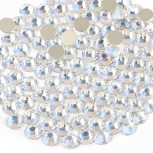 Image of Beadsland Flat Back Crystal Rhinestones, Blue Moonlight, SS20, 2880pcs | Flatback Glass Gems, 4.6-4.8mm, for Nail Art Craft, Glue Fix
