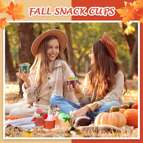 Image of Nuenen 300 Pcs Disposable Ice Cream Cups Bulk 8 oz, Autumn Colors