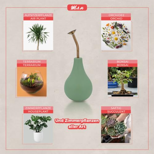 Ballbrause, Sprüher, um Ihre Pflanzen zu bewässern, Schonende Ballbrause, Zerstäuber Hand aus Kupfer, Wassernebel zu erzeugen und Ihre Blumen zu sprühen. (Set. 240 ml + 500 ml, mintgrün)