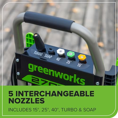 Greenworks Pro Brushless 2700 PSI (CSA Certified) 2.3 GPM Max / 1.2 GPM Electric Pressure Washer (Foldable Handles, Rugged Steel Frame, 25 FT Hose, 35 FT GFCI Power Cord) thumbnail 5