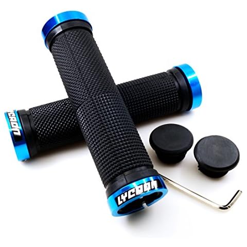 LYCAON Bike Lenker Griffe, rutschfeste Gummi Fahrrad Griff Griff mit Aluminium Lock, Bike Handgriff für Scooter Cruiser Urban Bike Dreirad Rad Stuhl Mountain Bike Road Bike MTB BMX Cover
