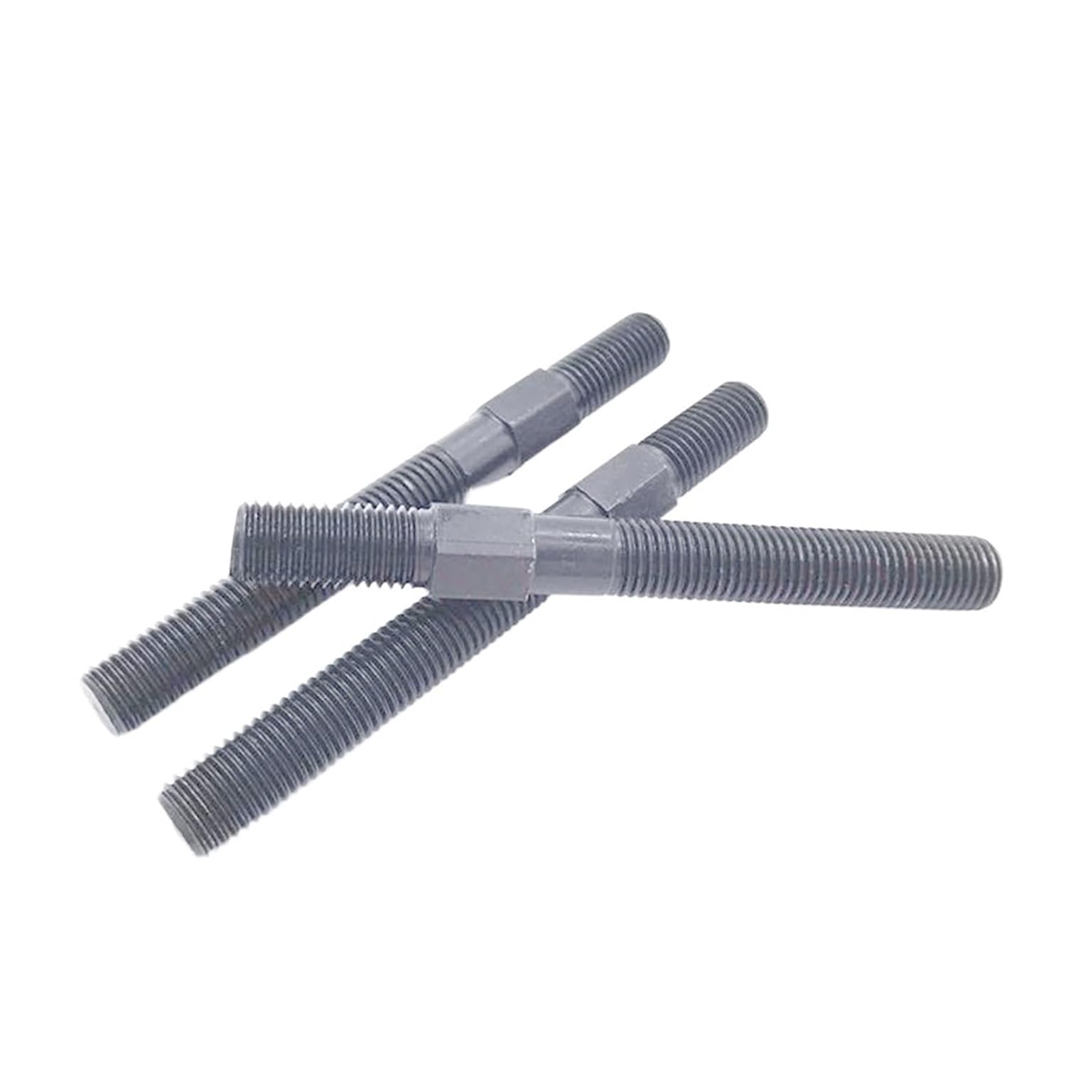 Hardware Double Head Screw,Carbon Steel Double End Threaded Hexagon Screw Stud Bolt M16/20/24/30 (Color : Noir, Size : M24 x 160mm) (Color : Noir, Size : M24 x 200mm)