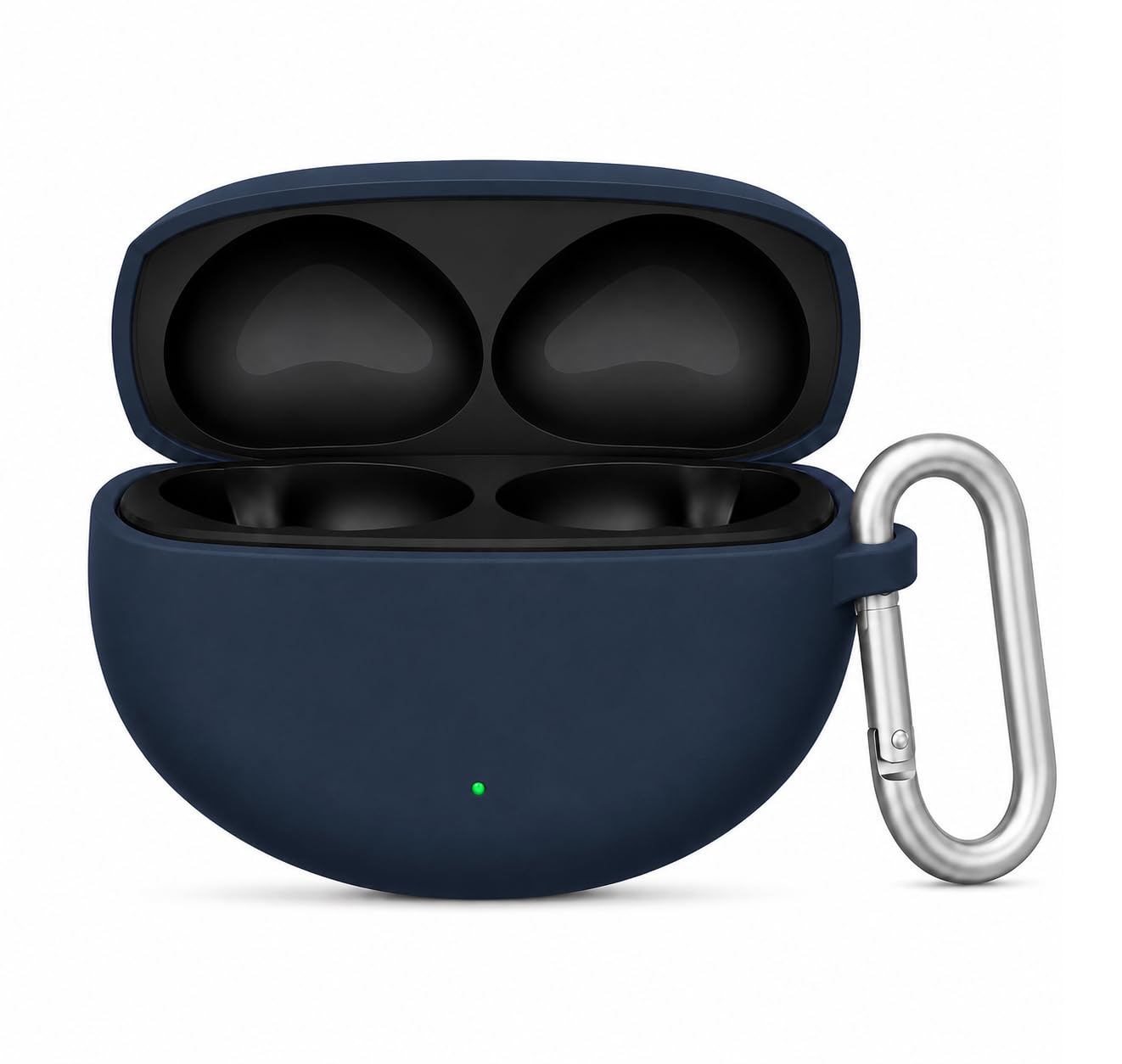 Silicone Case for Oppo Enco Air 5 TWS Earbuds, Shockproof Cover with Heavy Duty Carabiner, LED Visible (Navy Blue)-image-22