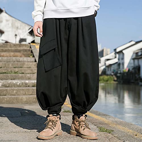 Mens Baggy Hip Hop Joggers Casual Trendy Harem Pants Cargo Hippie Loose Fit Drop Crotch Tapered Trousers Streetwear3