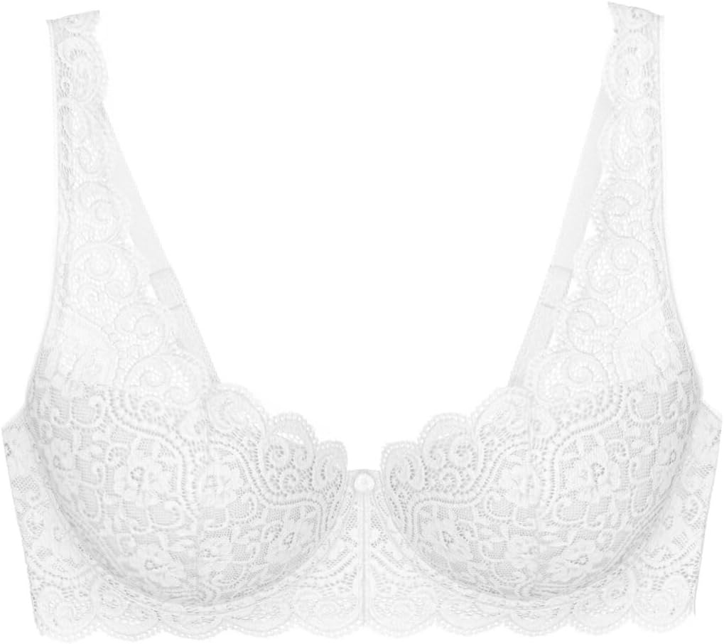 Triumph Amourette Bra WHP Underwired Padded Half Cup Lace Bras Lingerie White