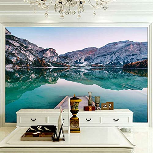Canevas papier peint 3D paysage lac vert décoration murale haut de gamme - 4