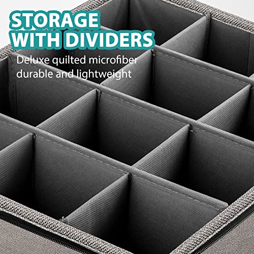 Xmasorme Wine Glass Storage Box With Dividers 2 Pack,Glassware Storage Containers,Hard Shell Stemware Storage Cases For 12 Red Wine Glasses With Label Window,Handles For Moving,Storage,Picnics #TOP1