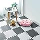 qqpp® 25 Puzzle Eva Schaumstoff Puzzlematte Puzzleteppich Kinder - Krabbelmatte Spielmatte Baby Schadstofffrei Sport rutschfest Bodenschutzmatte Fitness Matte. Weiß, Grau. QQC-ALb25N