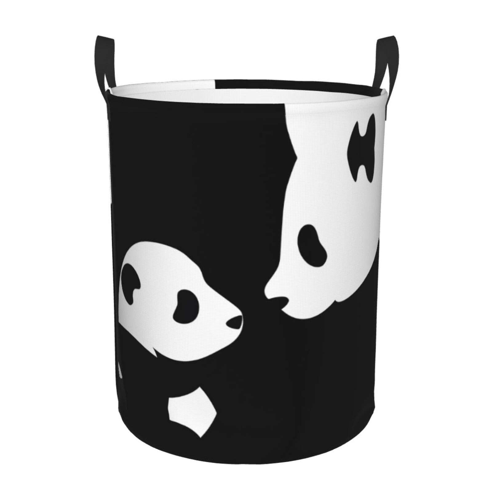 M Circular Hamper Panda Animal Print for Dirty Clothes