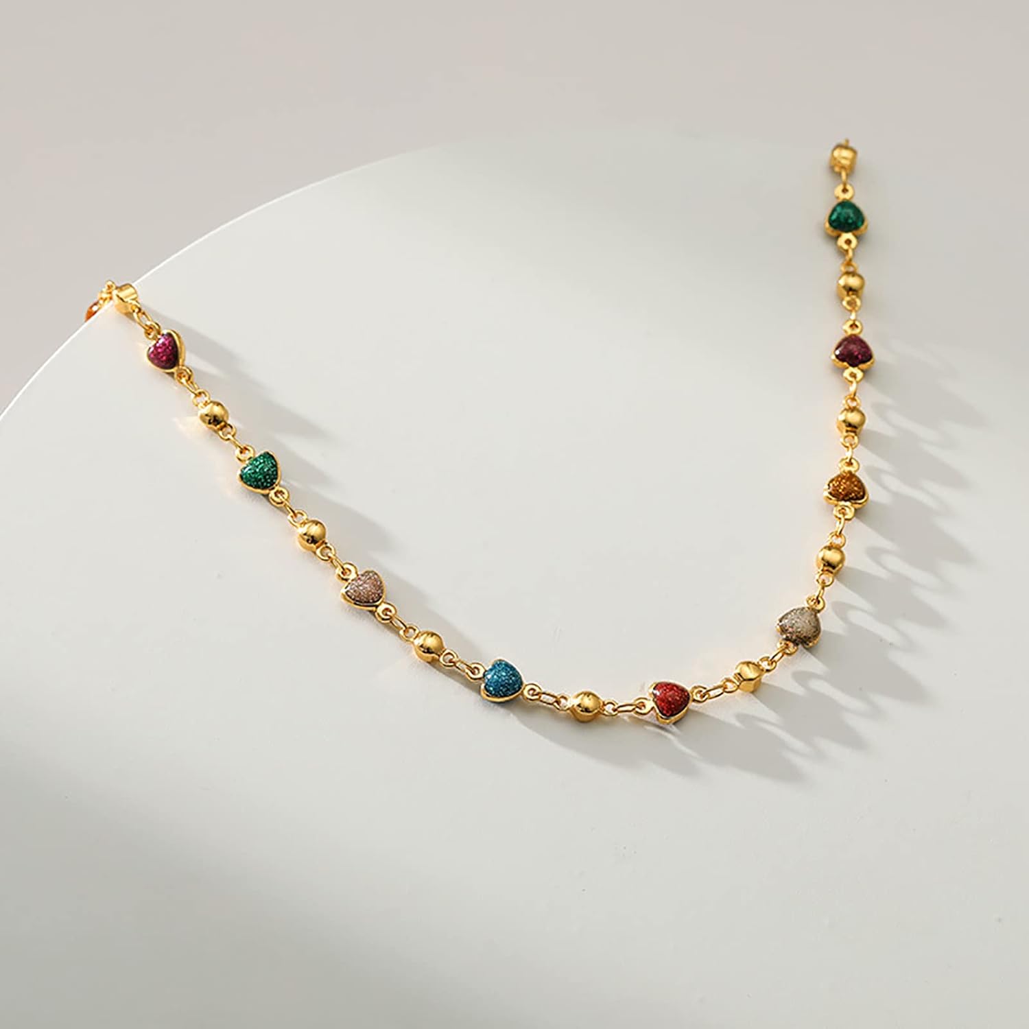 Beaded Choker Necklaces for Women 18k Gold Plated Dainty Gold Choker Necklaces for Women - Image 2