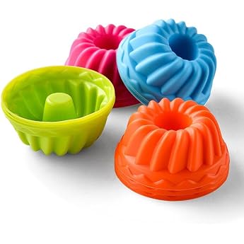 12 x Gugelhupfform Silikon Mini Backform Wiederverwendbare Muffinf rmchen f r Kuchen Dessert Schokolade Pudding Gelee