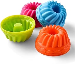 12 x Bundt Cake Moulds Silicone Mini Baking Mould Reusable Muffin Cases for Cake Dessert Chocolate Pudding Jelly