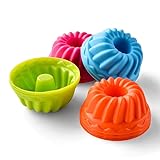 12 x Gugelhupfform Silikon Mini Backform Wiederverwendbare Muffinförmchen für Kuchen Dessert Schokolade Pudding Gelee