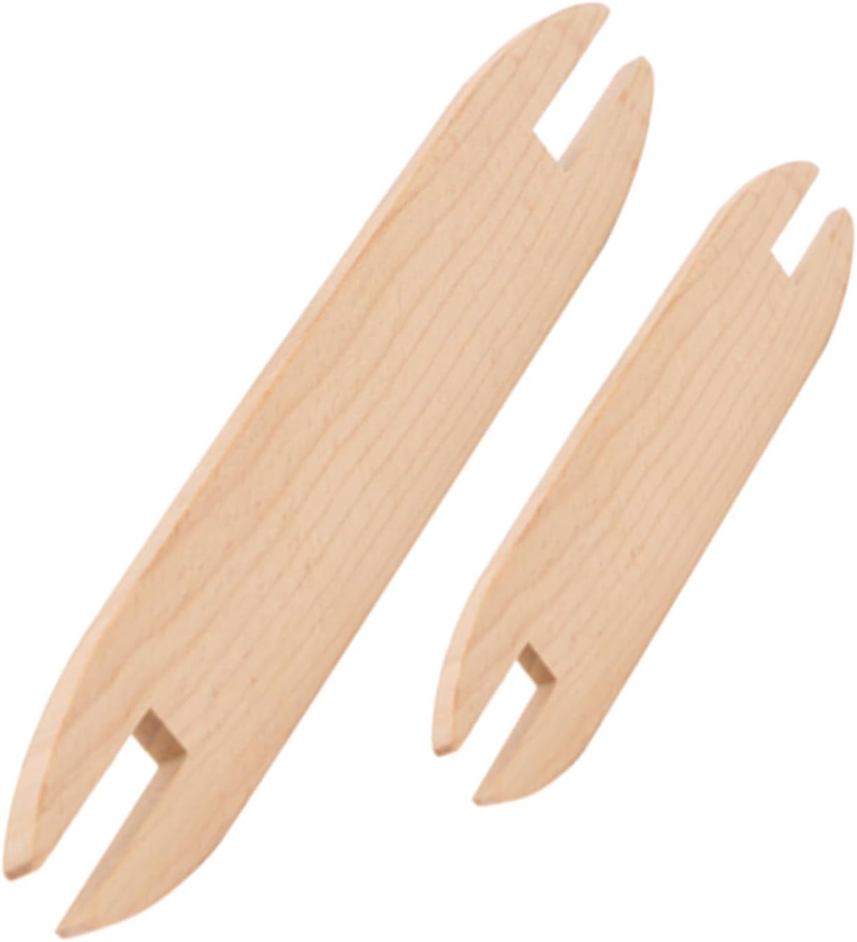 Wooden Weaving Shuttle Set 2 Pack Beech Wood Handcrafted Weaving Tools for DIY Scarf Sweater Scarf Tapestry Knitting Kits Large and Small Sizes for Beginners Creative Crafting