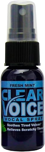 Clear Voice Oral Throat Spray Singing Ease Clarity Soothing Dampener Moisturizer Relief Vocal Eze Reducer Booster Treatment, Fresh Mint Flavor 1 Fl Oz #TOP2