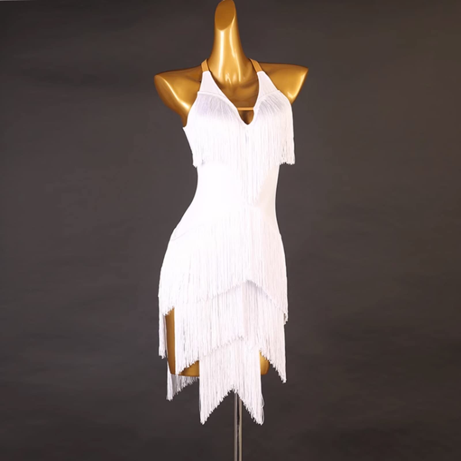 Robe De Danse Latine Femme Ranrann - Mousseline De Soie Asymétrique Pour Salsa, Rumba, Tango Et Compétition