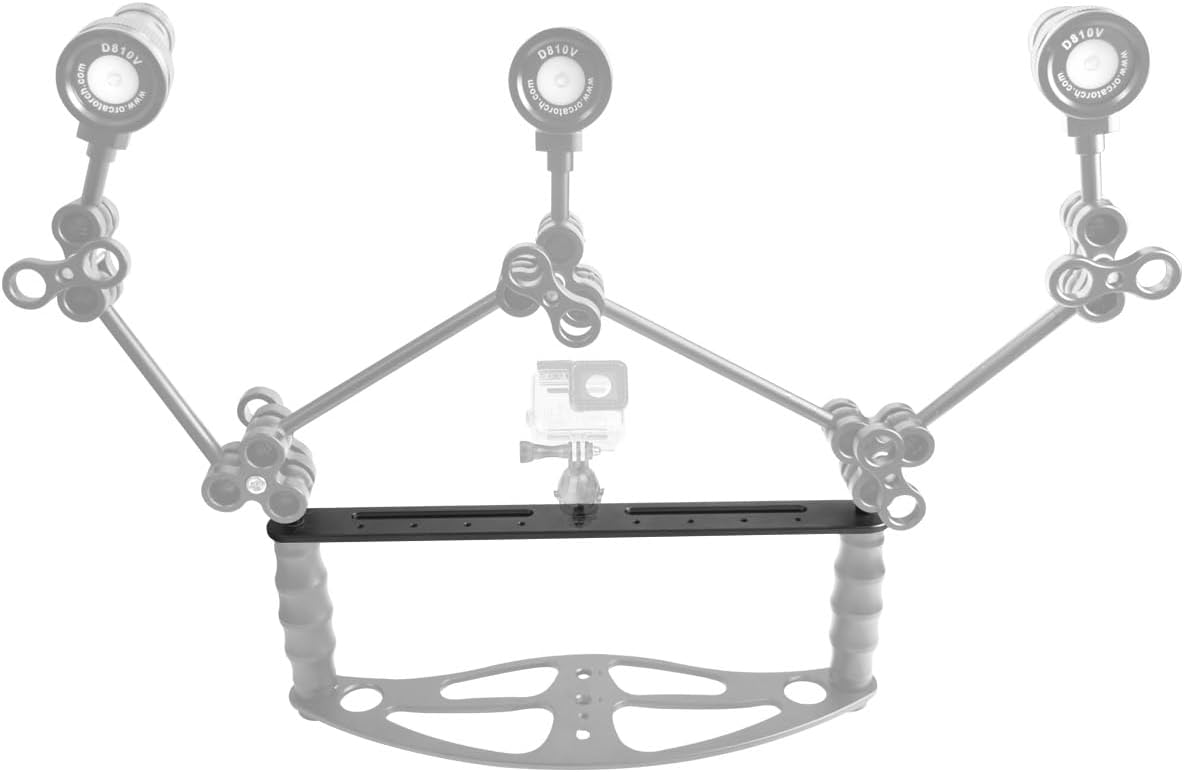 OrcaTorch ZJ16 Upper Base Tray Dive Accessories Underwater Lighting System Connector for Underwater Strobe/Video Light/Diving Camera Tray