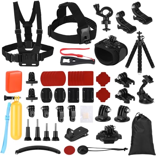 Kit de accesorios para cámara deportiva GoPro Hero 13 y dji Osmo con estuche universal de 61 piezas