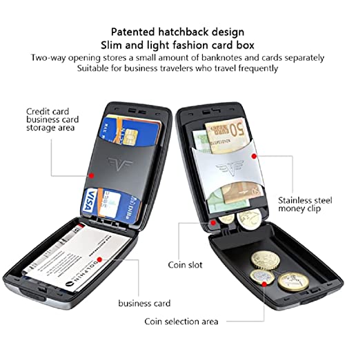 KIDELI RFID Anti-Theft Aluminum Wallet Clip, RFID Blocking Slim Metal Case for Travel and Work for Men & Women Secure and Crush Resistant3