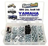 120pc Specbolt Bolt Kit for Yamaha Utility ATV Including All Grizzly Warrior Wolverine Big Bear Tracker Breeze Timberwolf Rhino YFM YTZ for Maintenance & Restoration Fasteners for Quads