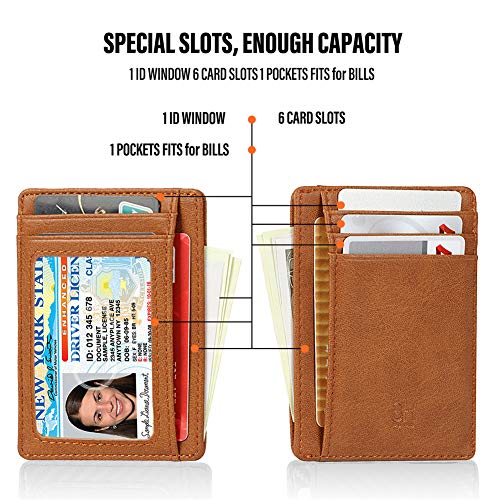 Image of GH GOLD HORSE Slim RFID Blocking Card Holder Minimalist Leather Front Pocket Wallet for Women | Slim