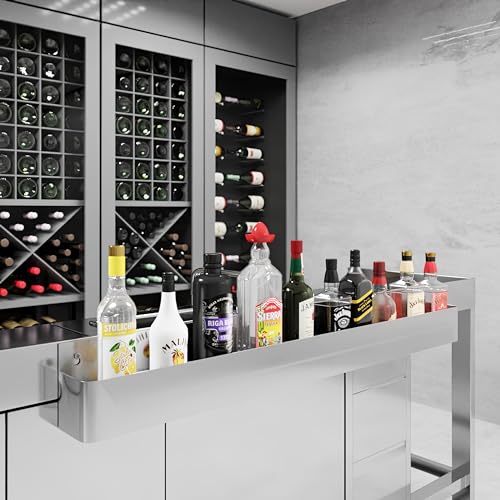 Image of 60 in. Single Tier Stainless Steel Speed Rail Rack for Commercial Bars, NSF
