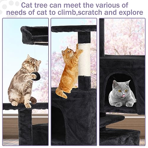 Árbol para gatos 54 pulgadas torre multi-niveles interior miniatura 3