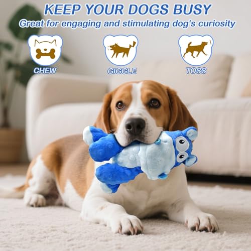 AEITPET Hundespielzeug Quietschend Kuscheltier für Kleine und Mittelgroße Hunde - Langlebiges Plüschspielzeug Süßes Hunde Kuscheltier Interaktives Hund Spielzeug mit Quietscher und Knisterpapier