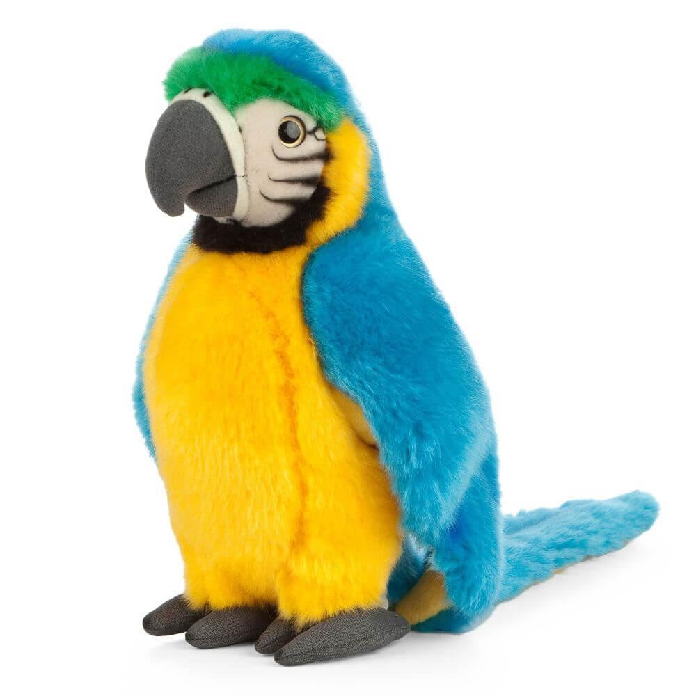 Living Nature Soft Toy - Plush Macaw Bird, Parrot Red or Blue (24cm)