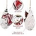 Partybus Christmas Tree Ornaments Set of 6, Small Rustic Indoor Outdoor Holiday Home Decorations, Farmhouse Country Gift for Family in Bulk, Vintage Metal Santa Snowman Angel Décor