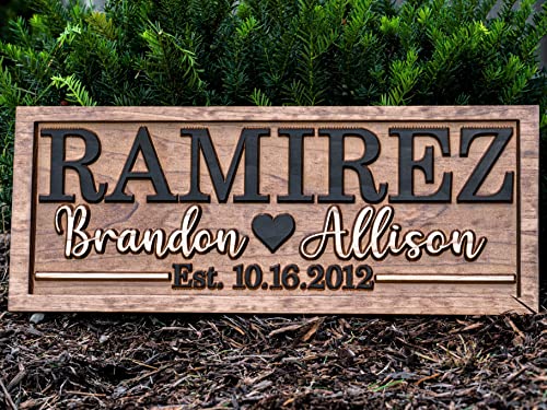 3D Woodworker Bridal Shower Gift | Personalized Wedding Gift Last Name Established Sign | Anniversary Gift | Engagement Gifts | Valentines Day Gift | Wood Wedding Sign thumb #1