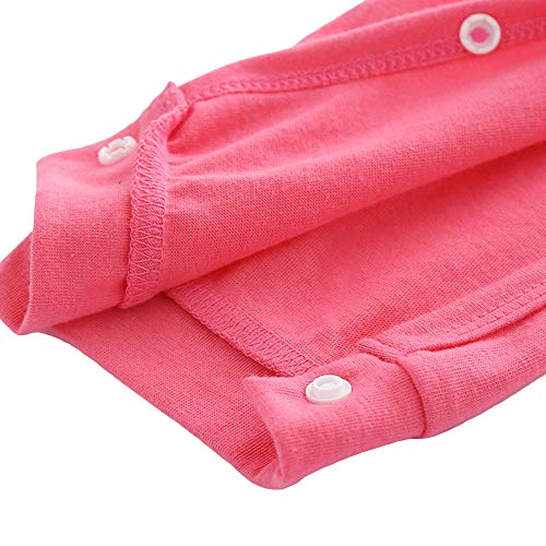Image of Hopscotch Boys and Girls Cotton Text Print Full-Sleeve Romper in Pink Color