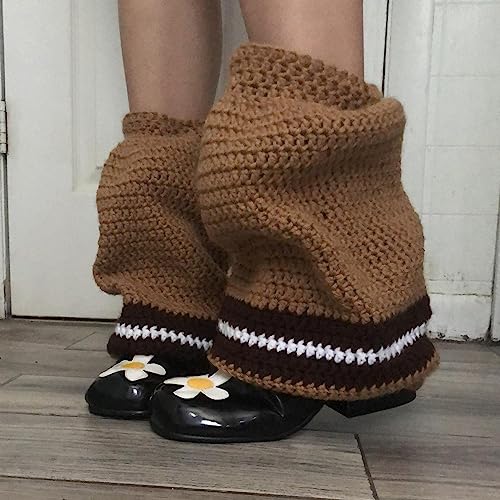 Image of SOLILOQUY Women Y2K Knit Leg Warmer Cute Strawberry Knee High Socks Kawaii Aesthetic Boot Cuffs Cover Lolita Knit Long Socks