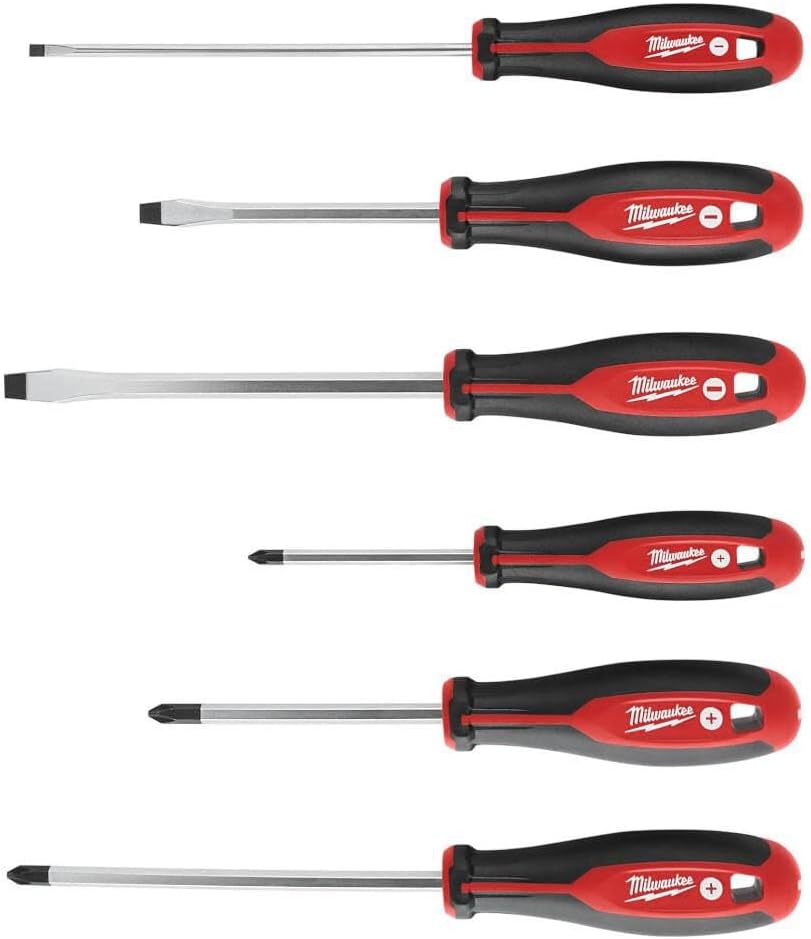 Milwaukee 48-22-2706 6Piece Phillips and Slotted Head Screwdriv Ing Set W/Magnetic Tips and Trilobe Handles