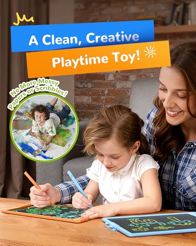 Image of KOKODI LCD Writing Tablet, 10 Inch Colorful Doodle Board Drawing Tablet, Erasable Reusable Electronic Drawing Pads, Educational and Learning Toy for 3-6 Years Old Boy and Girls