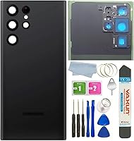 Vista 6 de Galaxy S22 Ultra - Cubierta de vidrio trasera impermeable con lente de vidrio de cámara y piezas de cinta de repuesto para Samsung Galaxy S22 Ultra