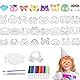 RUIJIE 32 Stück Tiermasken für Kinder Blanko Bemalen Masken Kindermasken zum Ausmalen mit Bungee-Strings Aquarell-Pinsel für Cosplay Party Kindergeburtstag Ostern Halloween Weihnachten Kunsthandwerk