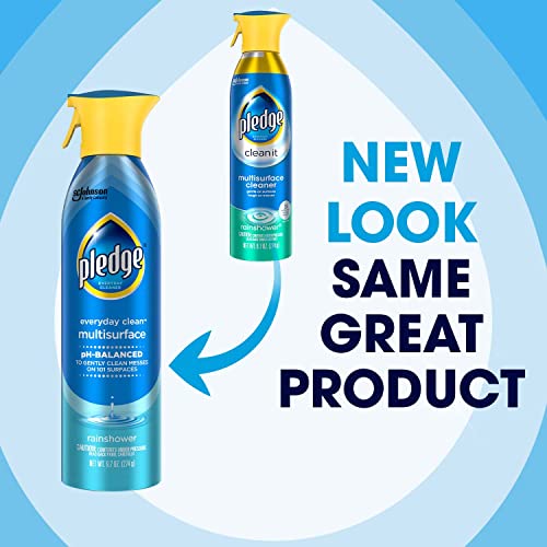 Image of Pledge pH-Balanced Multisurface Spray, Gently Clean 101 Surfaces, Remove Dust and Messes, No Residue - Rainshower Scent, 9.7oz (Pack of 6)
