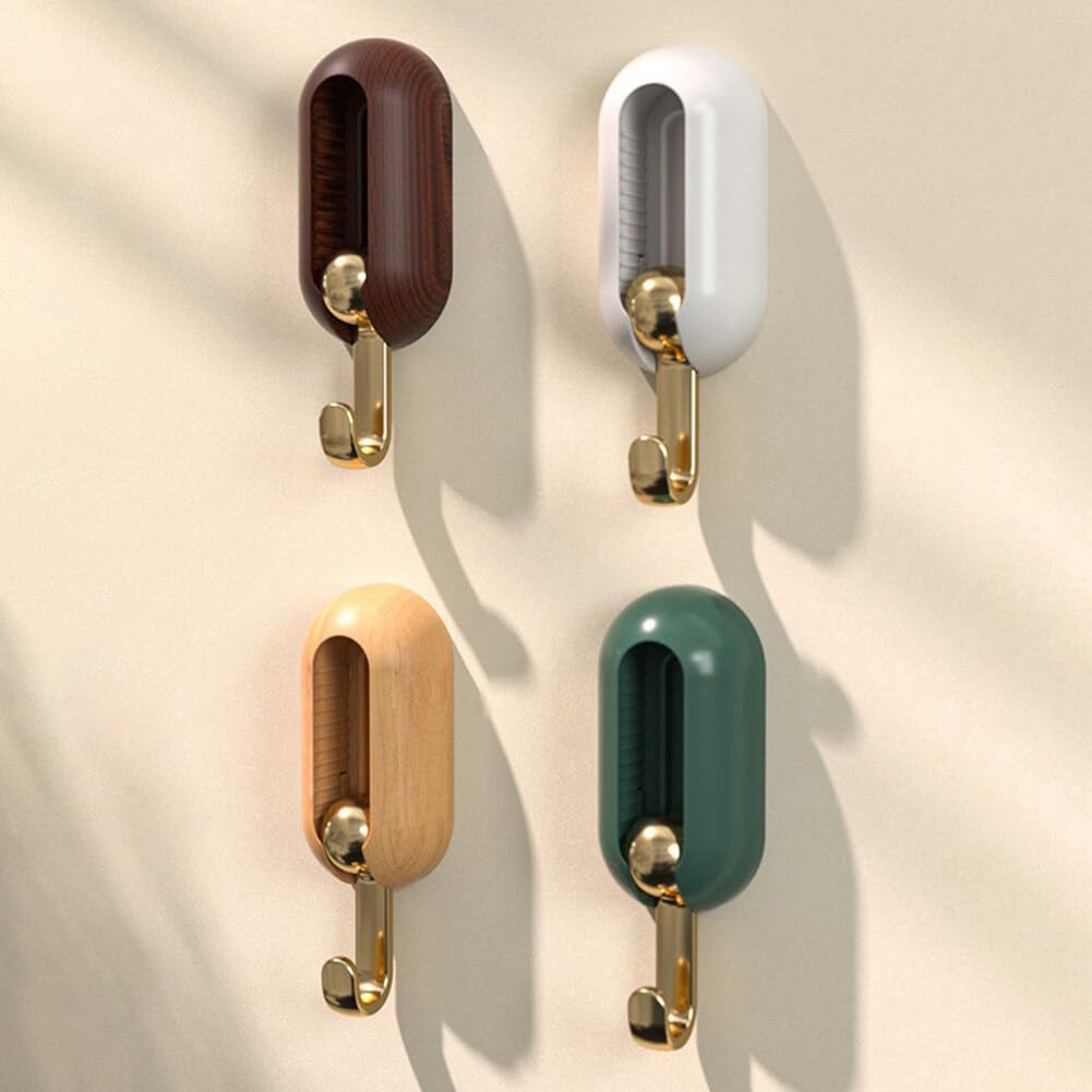 Adhesive Hooks Swivel Adhesive Hooks 360 Degree Rotation Shower Hanger Wall Hooks for Hanging Coat, Hat,Towel Robe Hook Rack Wall Mount- Bathroom and Bedroom 4-Packs, Type 2