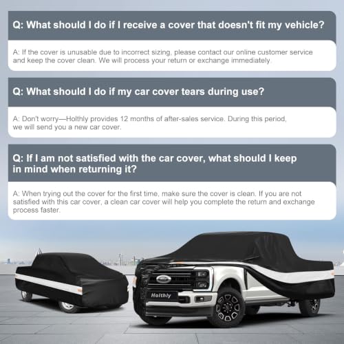 Image of 10 Layers Truck Cover Waterproof All Weather Custom Fit Ford F-250 F-350(2001-2026) SuperCrew Short Bed, Outdoor Full Exterior Pickup Car Cover Sun Rain Snow Ice Protection. Black