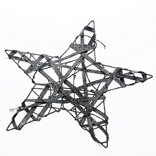 Rattanstern mit Glimmer - Weihnachtsstern - Dekostern - Fensterdeko -...