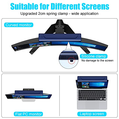 Image of Clip On Computer Fan, Bladeless Monitor Clip On Fan | Personal Cooling Fan for Office, Quiet USB Desk Fan Small Tower Fan for Desk, Suitable for Flat and Curved Monitor, Laptop